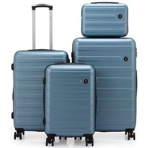 סט מזוודות Vegas 20+24+28 + תיק איפור Swiss Voyager כחול ג׳ינס