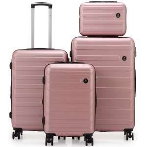 סט מזוודות Vegas ירוק רוז גולד + תיק איפור