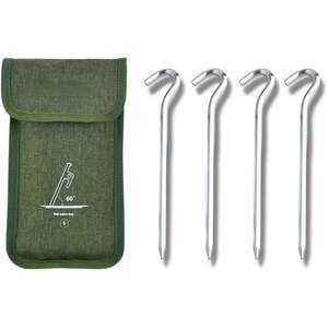 מארז 4 יתדות אלומיניום 18 ס״מ + נרתיק ICAMP