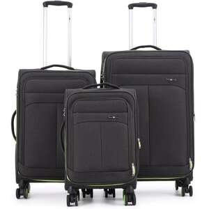 סט מזוודות Brooklyn Swiss Royal שחור ירוק