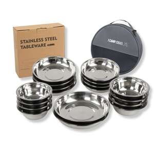 סט צלחות נירוסטה 18 חלקים ICAMP