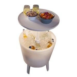 שולחן בר נפתח מואר עם צידנית כתר