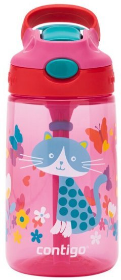 בקבוק שתיה לילדים 410 מ''ל Contigo Gizmo Flip - חתול ורוד