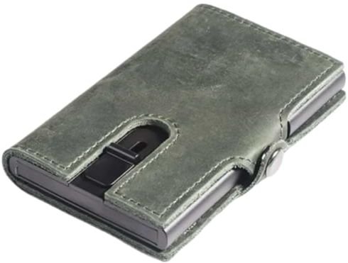 ארנק עור RFID דגם Automatic Leather Popup מבית Camel Mountain - צבע אפור