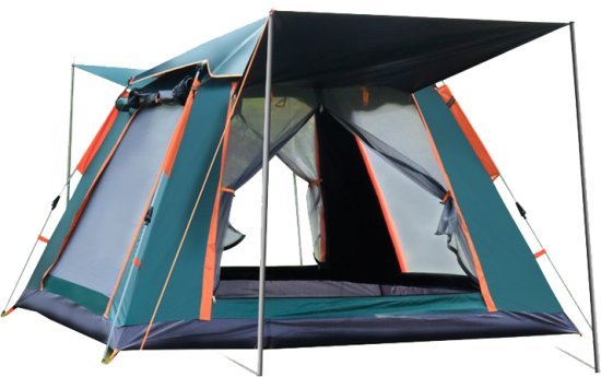 אוהל קמפינג פתיחה מהירה עם גגון ל-5 אנשים מבית Playa - צבע ירוק
