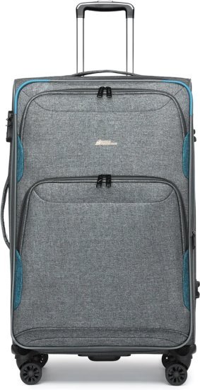 מזוודת טרולי מבד בגודל 20 אינץ' דגם Platinium מבית Camel Mountain - צבע אפור