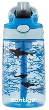 בקבוק שתיה לילדים 420 מ''ל Contigo Gizmo - צבע כחול כרישים