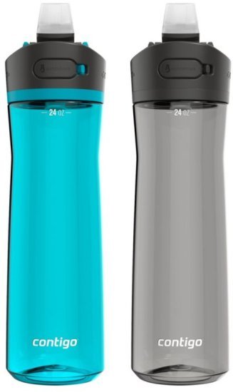 זוג בקבוקי שתייה 720 מ''ל Contigo Ashland 2.0 - צבע טורקיז / אפור