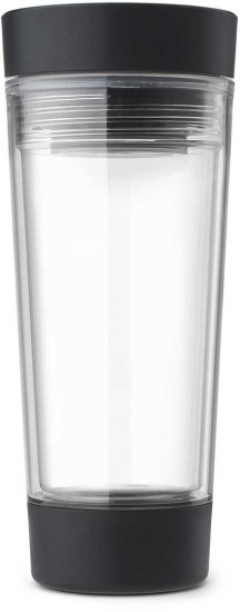 כוס תרמית לתה 360 מ''ל Brabantia Make & Take - גוף שקוף ומכסה אפור כהה