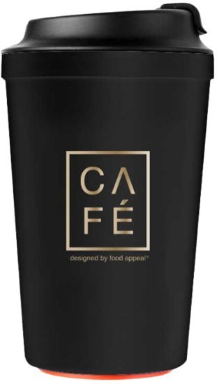 כוס קפה תרמית עם תחתית ואקום למניעת נפילות 340 מ''ל Food Appeal - צבע שחור