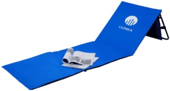 מחצלת חוף מתקפלת עם משענת גב רחבה דגם CL-404 מבית Climex - צבע כחול