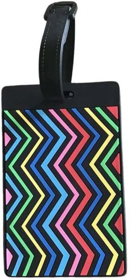 תג שם לזיהוי מזוודות ותיקים דגם Tom Pro מבית Camel Mountain - צבע צבעוני, עיצוב גלים אנכיים