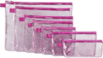 סט 7 נרתיקים לאריזה עם רוכסן Travelon - צבע ורוד