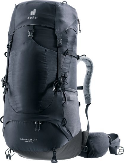 תיק גב לנשים 45+10 ליטר דגם Deuter Aircontact Lite SL - צבע שחור