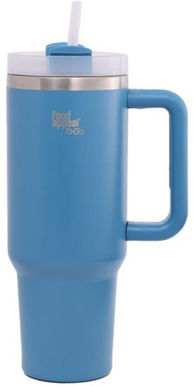 כוס תרמית עם ידית וקש 1200 מ''ל סדרת To go מבית Food Appeal - צבע כחול