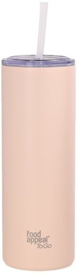 כוס תרמית עם קש 600 מ''ל סדרת To go מבית Food Appeal - צבע ורוד בהיר