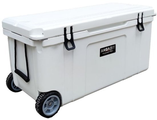 צידנית קשיחה מקצועית 75 ליטר דגם Aquacool-PRO מבית AMGAZIT - צבע לבן