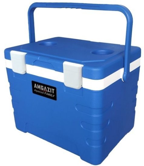 צידנית קשיחה 35 ליטר דגם Aquacool-FAMILY מבית AMGAZIT - צבע כחול