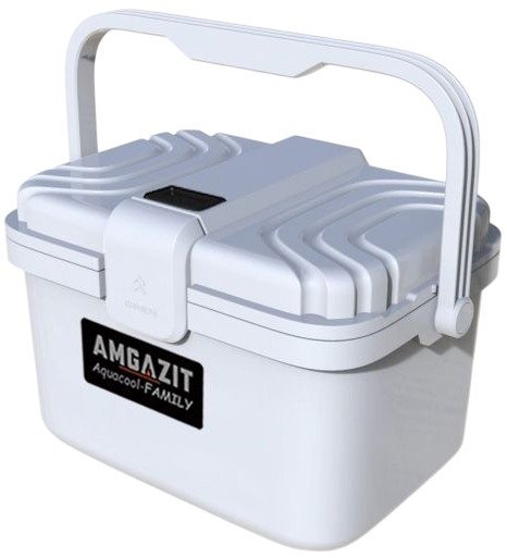 צידנית קשיחה 6 ליטר עם מד טמפרטורה דגם Aquacool-FAMILY מבית AMGAZIT - צבע לבן