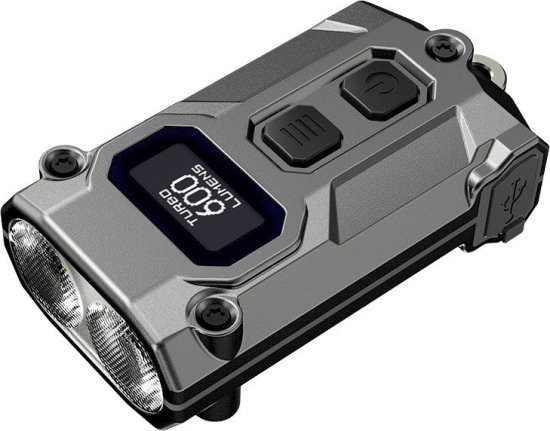 פנס כיס נטען דגם TINI3 עמיד למים IP54 מבית Nitecore - צבע אפור