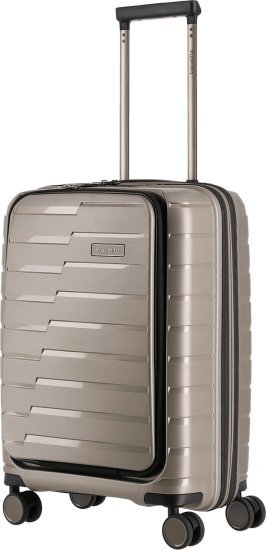 מזוודת טרולי עליה למטוס קשיחה 20 אינץ' דגם +Air Base S מבית Travelite - צבע שמפניה