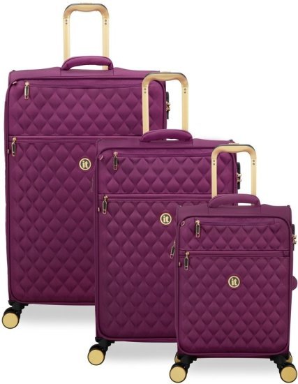 סט 3 מזוודות רכות (בד) 20/25 / 30 אינץ' דגם Glimmering מבית ITluggage - צבע סגול