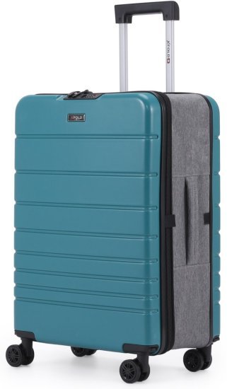 מזוודת טרולי ''20 מתקפלת עליה למטוס דגם XFOLD מבית Swiss Voyager - צבע ירוק בקבוק
