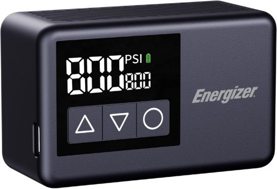 משאבת אוויר נטענת כולל סוללת גיבוי ופנס Energizer PAC1000 - צבע שחור