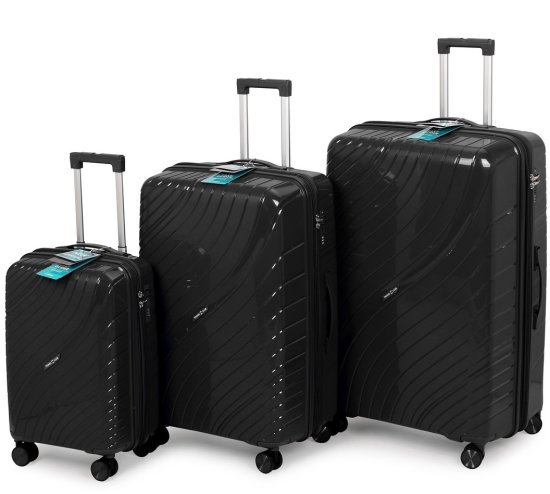 סט 3 מזוודות קשיחות 20/28 / 32 אינץ' Travel Club - צבע שחור