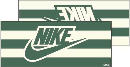 מגבת בריכה וחוף 173x71 ס''מ Nike Club - צבע ירוק / לבן