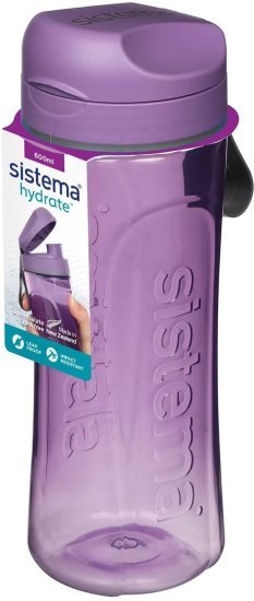 בקבוק שתייה Swift סדרת Sistema - Hydrate - נפח 600 מ''ל - צבע סגול