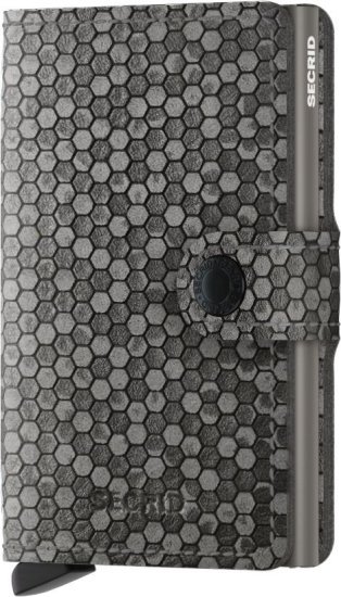 ארנק עור קומפקטי בעל הגנת Secrid Miniwallet RFID - צבע אפור Hexagon