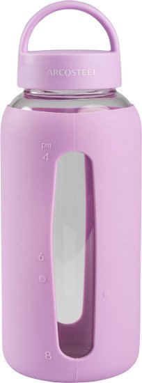 בקבוק זכוכית כיסוי סיליקון 800 מ''ל Arcosteel - צבע לילך