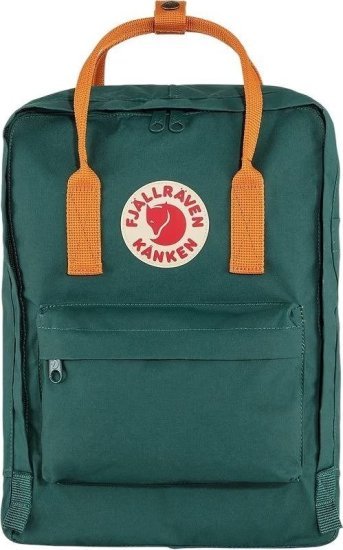 תיק גב בנפח 16 ליטר דגם Kanken Classic מבית Fjallraven - צבע ירוק כהה / כתום