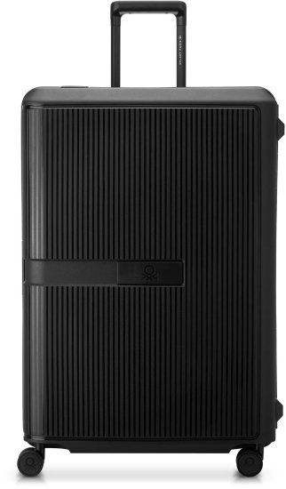 מזוודה קשיחה ללא רוכסן 28 אינץ' דגם Color Block Hardside מבית Delsey Paris - צבע שחור