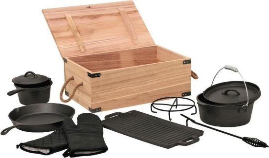 סט 7 כלי בישול מברזל יצוק לקמפינג מבית Greenplace